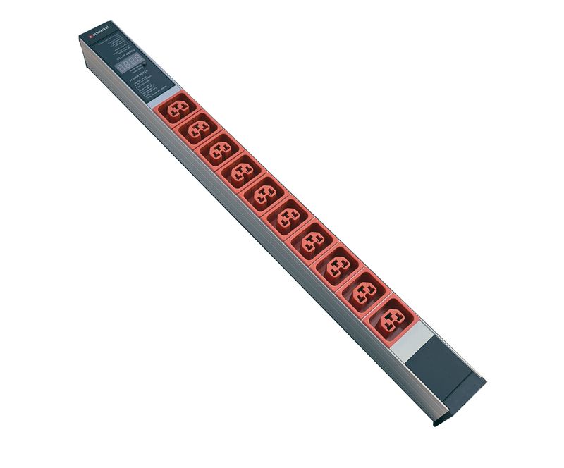 Steckdosenleiste 1HE, 10 x IEX (C13/C19 Combo) orange, Power Meter