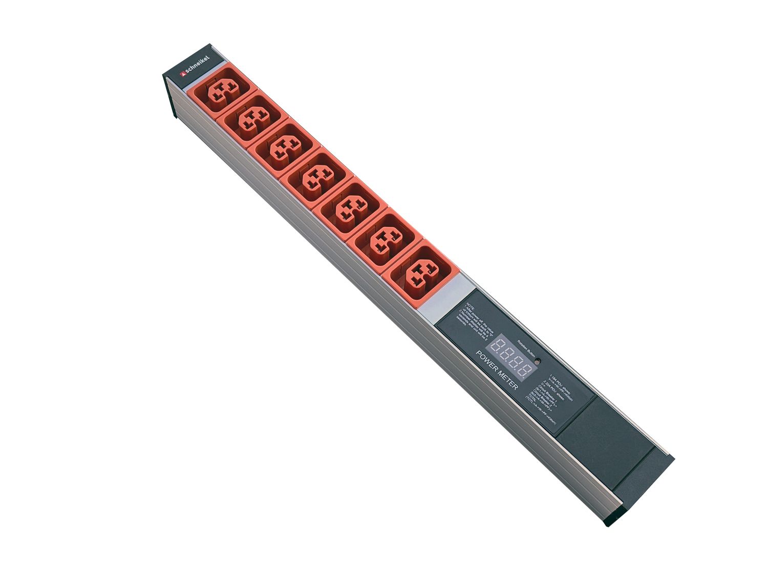 Steckdosenleiste 19&quot; 1HE, 7 x IEX (C13/C19 Combo) orange, Power Meter