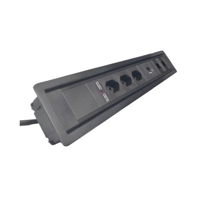 PDU Desk-Insert, 3 x T13 schwarz, 1 x USB Charger A+C, 2 x Leerplatz, Thermal Fuse 10A