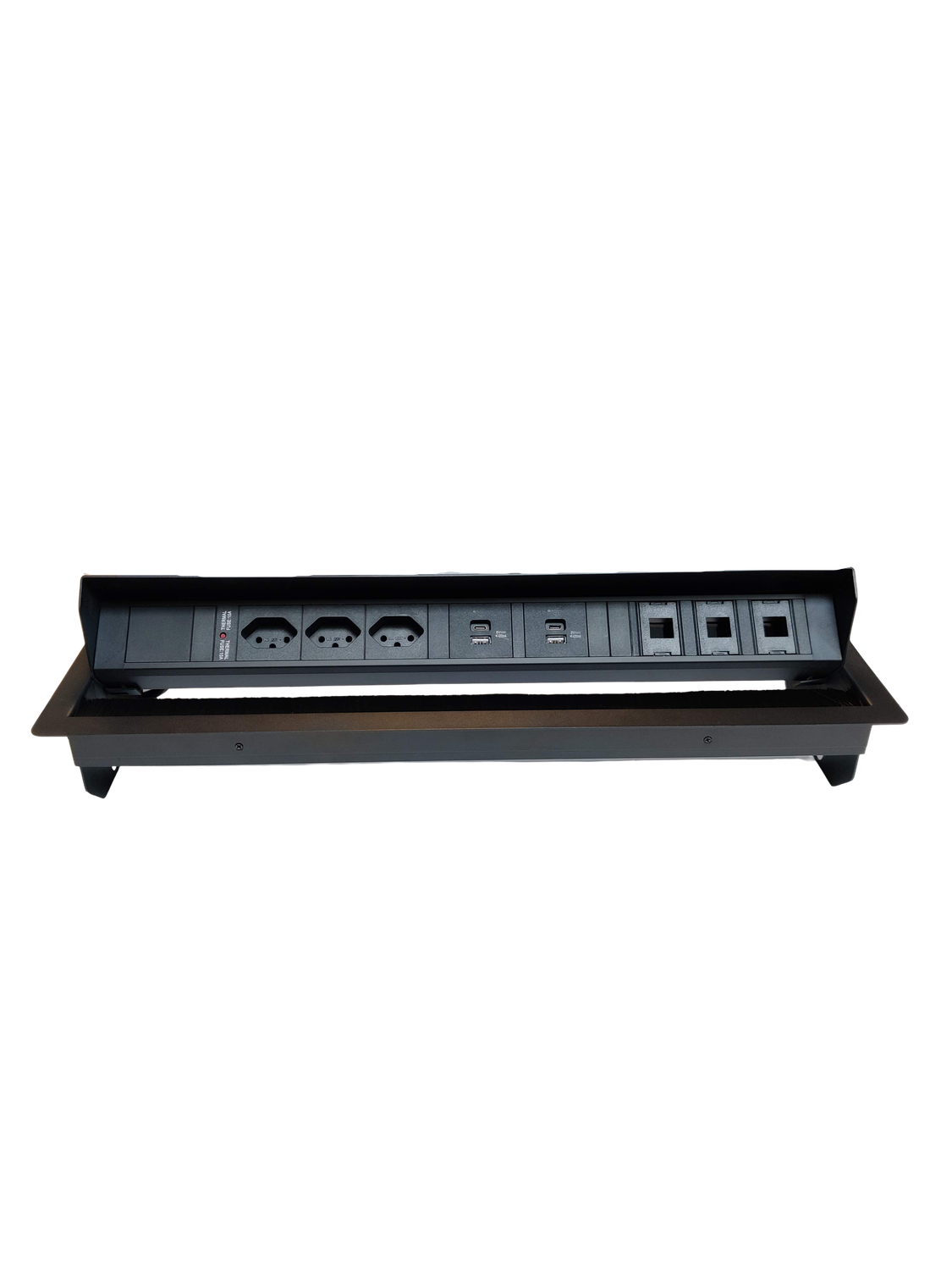 PDU Lift Line, 3 x T13 schwarz, 2 x USB Charger A+C, 3 x Leerplatz, Thermal Fuse 10A
