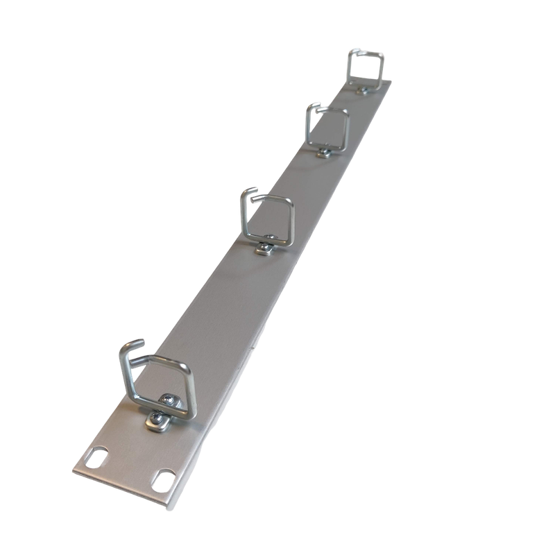 19" Kabelführungspanel 1HE mit 4 Chromstahlbügel 35x35mm