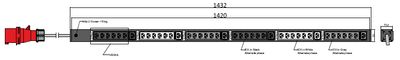 PDU IEX BASIC 55x55.4mm, 42 x IEX (C13/C19 Combo), schwarz