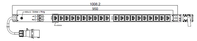 PDU IEX BASIC 1HE x 60mm, 20 x IEX (C13/C19 Combo), schwarz