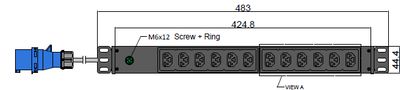 19&quot; PDU IEX BASIC 1HEx60mm, 12 x IEX (C13/C19), schwarz