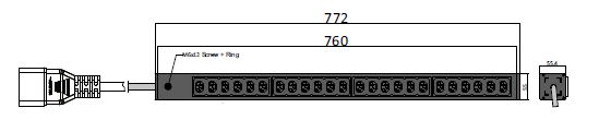 PDU IEX BASIC 55x55.4mm, 24 x IEX (C13/C19), schwarz