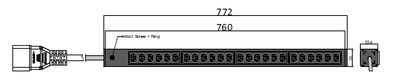 PDU IEX BASIC 55x55.4mm, 24 x IEX (C13/C19), schwarz