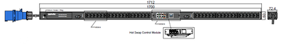 PDU IEX PIM 50x72mm, 36 x IEX (C13/C19 Combo), schwarz, 32A 1-phasig