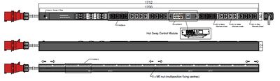 PDU IEX PIM 60x72mm, 24 x IEX (C13/C19), schwarz PDU IEX PIM 60x72mm, 24 x IEX (C13/C19), schwarz