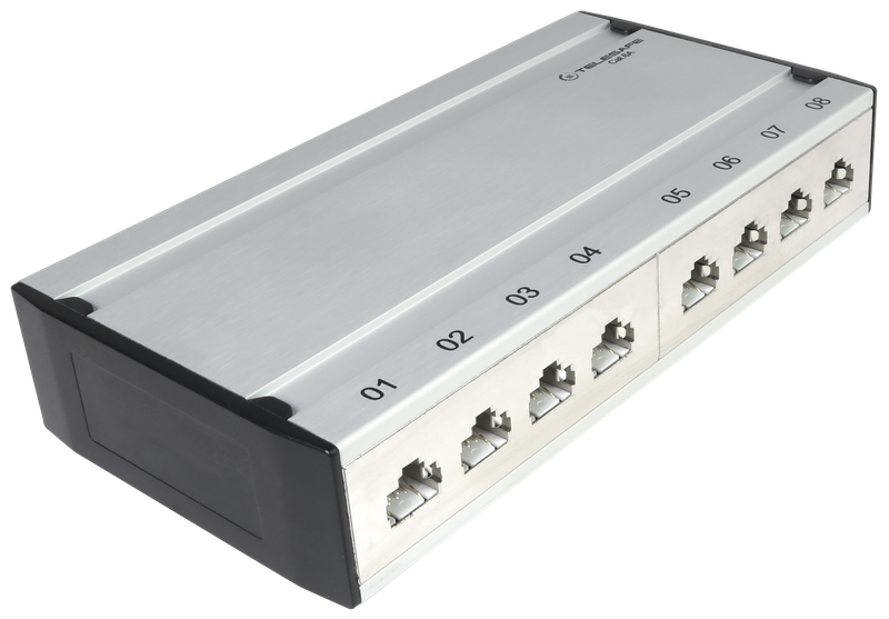 Patch box mini 8×RJ45 Kat.6a STP, al-gu, geschirmt