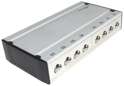 Patch box mini 8×RJ45 Kat.6a STP, al-gu, geschirmt