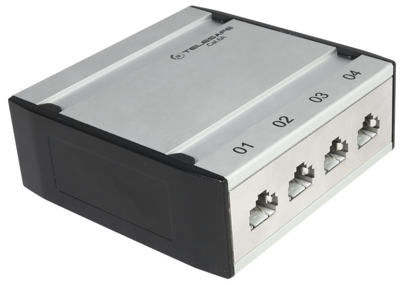 Patch box mini 4×RJ45 Kat.6a STP, al-gu, geschirmt