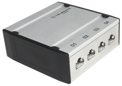 Patch box mini 4×RJ45 Kat.6a STP, al-gu, geschirmt