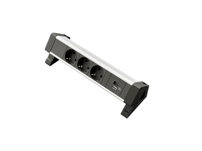 PDU Desk Mountain, 3 x Schuko Typ F, 1 x USB A+C