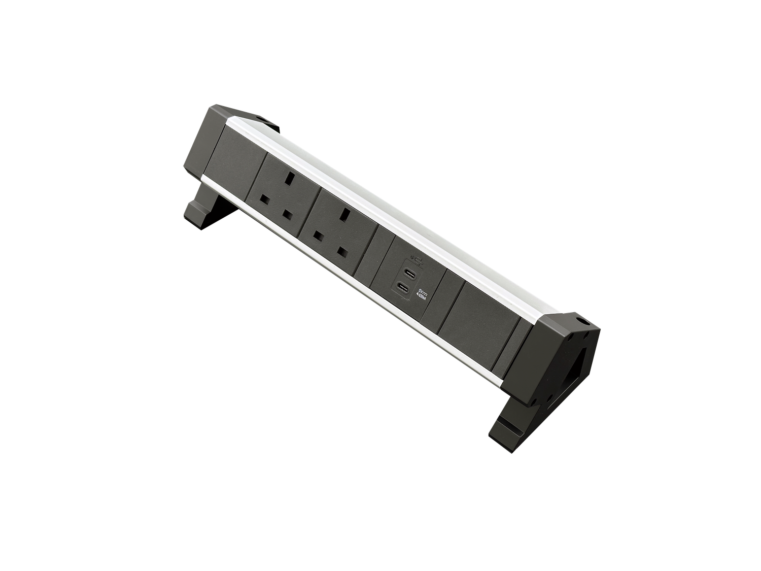 PDU Desk Mountain, 3 x UK BS1363 schwarz, 1 x USB C+C