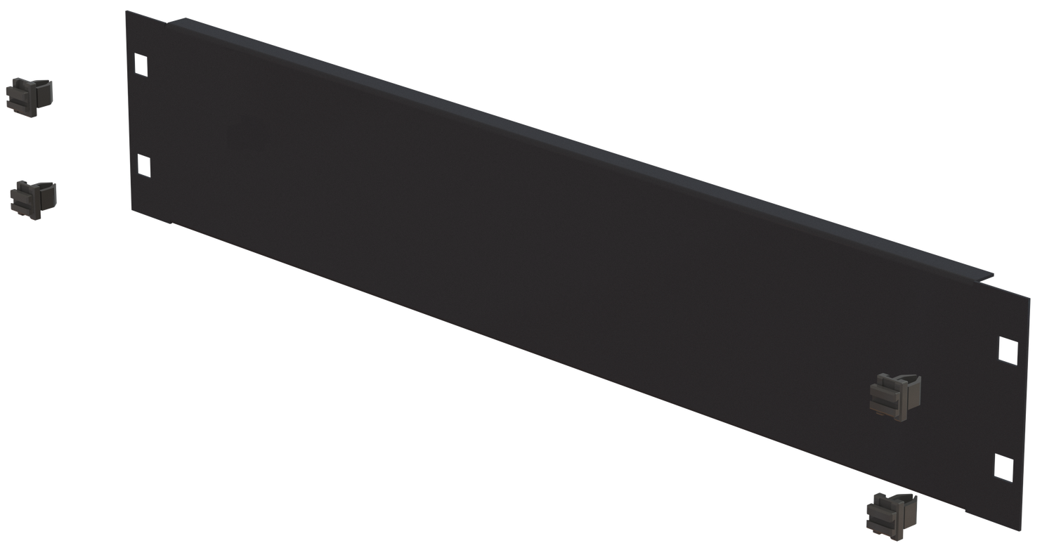 19&quot; Blindplatte 2HE, Schneikel Fast-Click, schwarz