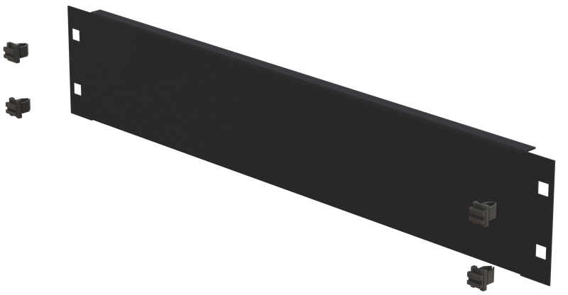 19&quot; Blindplatte 2HE, Schneikel Fast-Click, schwarz