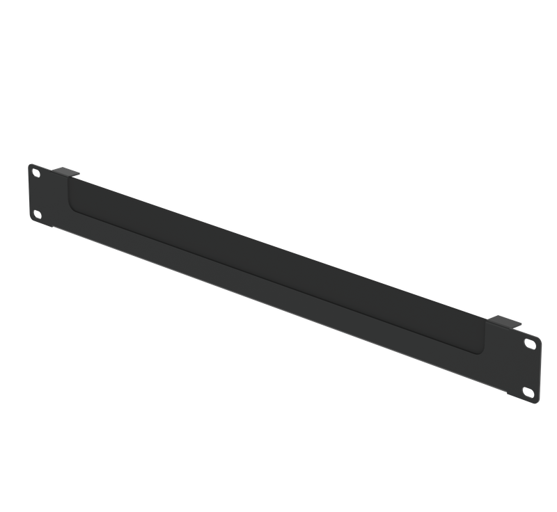 19" Blindplatte 1HE, schwarz mit Kabeldurchführung offen