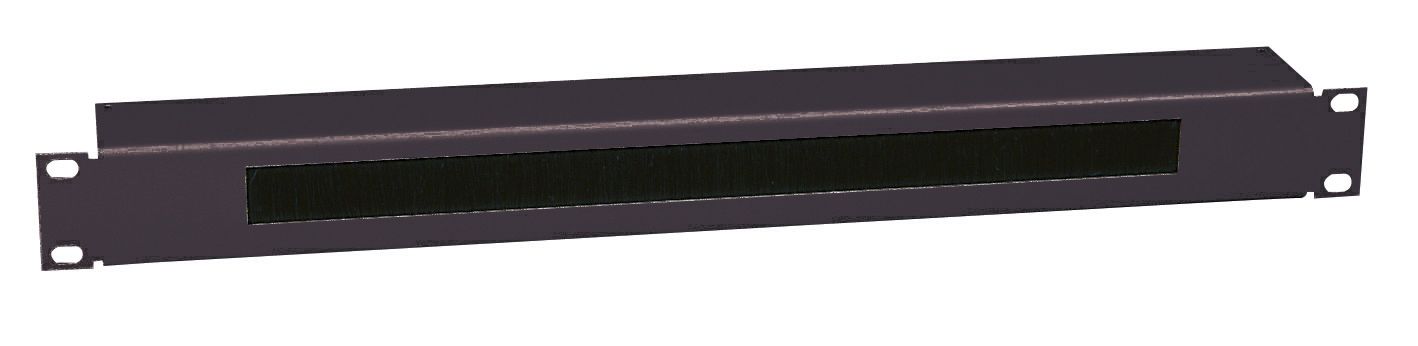 19&quot; Blindplatte 1HE, schwarz mit Kabeldurchführung geschlossen
