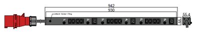 PDU BASIC 55x55mm, 12 x C13 &amp; 3 x C19, schwarz