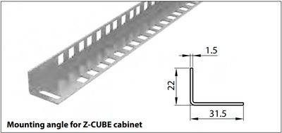 19'' Montageschienen zu Wandgehäuse Z-Cube, 18HE