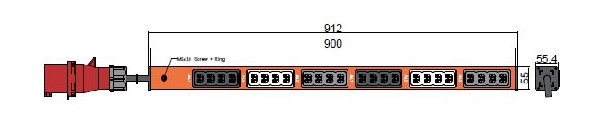 PDU IEX BASIC 55x55.4mm, 24 x IEX (C13/C19 Combo) orange