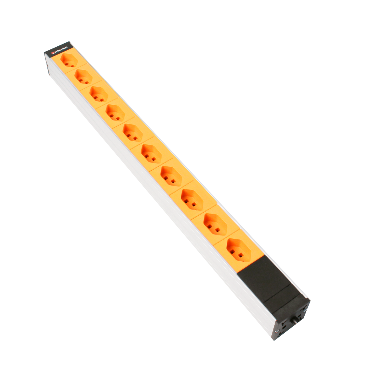 Steckdosenleiste 1HE 10×T23 orange Stecker T23