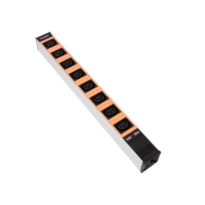 Steckdosenleiste 19&quot;, 1HE, 8xC13 orange Stecker C20 mit Protector
