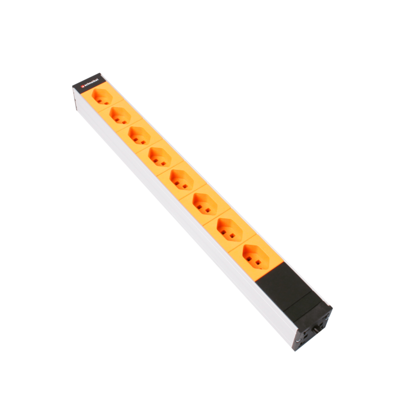 Steckdosenleiste 19&quot; 1HE 8×T23 orange Stecker C20