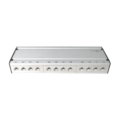 Patch box mini 12×RJ45 Kat.6a STP, al-gu, geschirmt