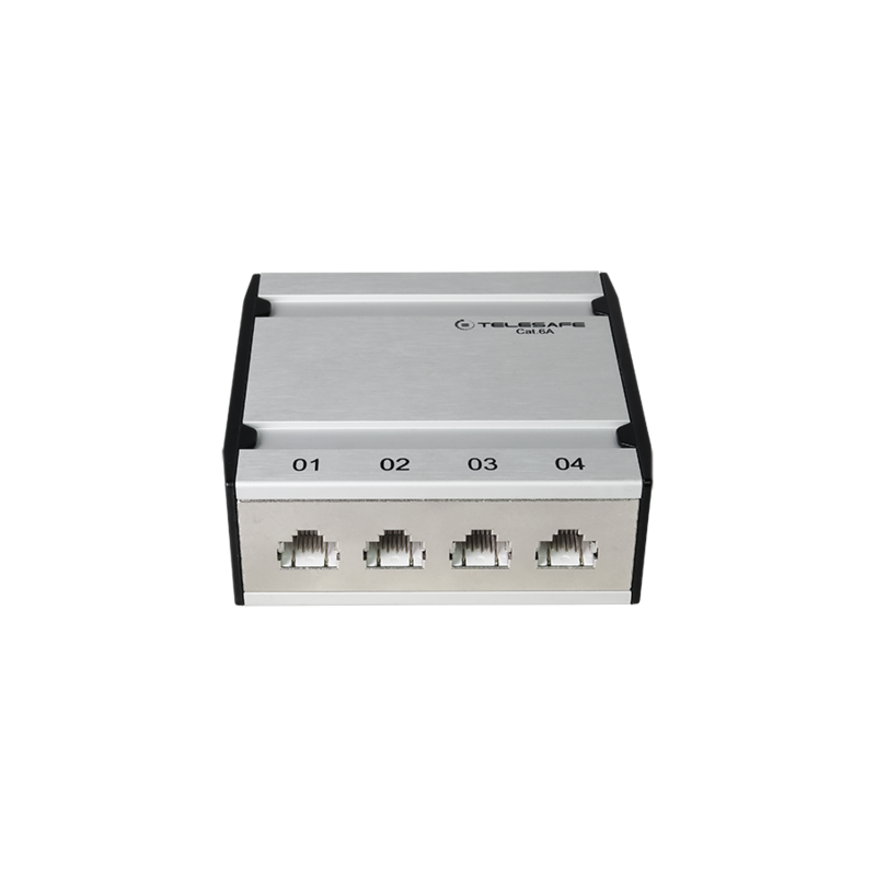 Patch box mini 4×RJ45 Kat.6a STP, al-gu, geschirmt