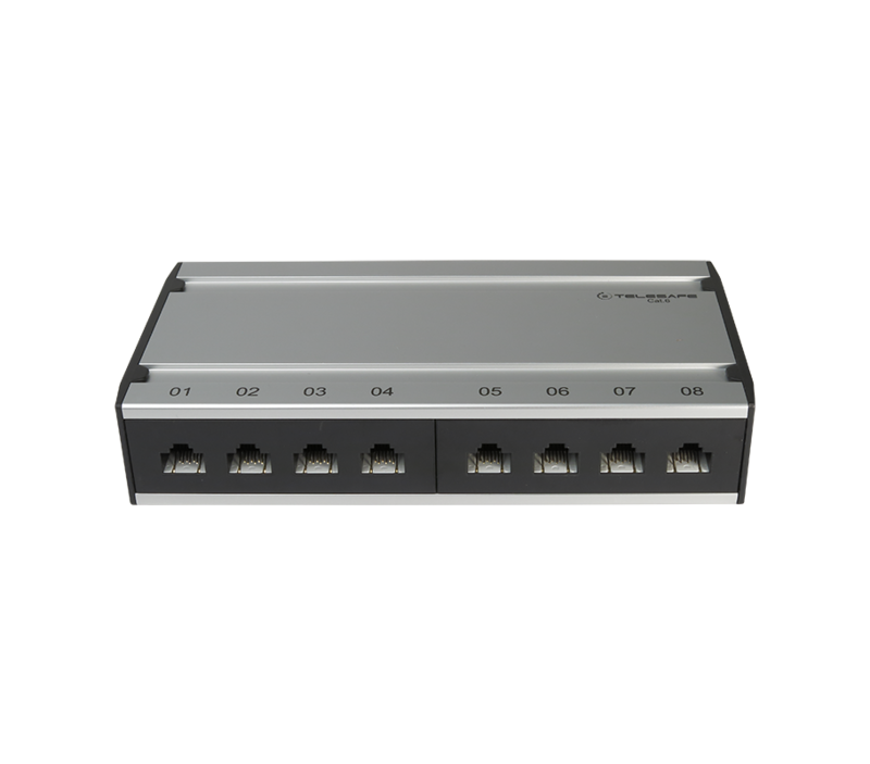Patch box mini 8×RJ45 Kat.6 UTP, al-gu, ungeschirmt
