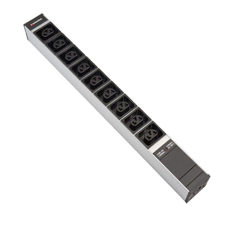 Steckdosenleiste 19" 1HE, 9 x IEX (C13/C19 Combo) schwarz, Thermal Fuse 10A