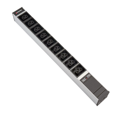Steckdosenleiste 19" 1HE, 9 x IEX (C13/C19 Combo) schwarz, Thermal Fuse 10A