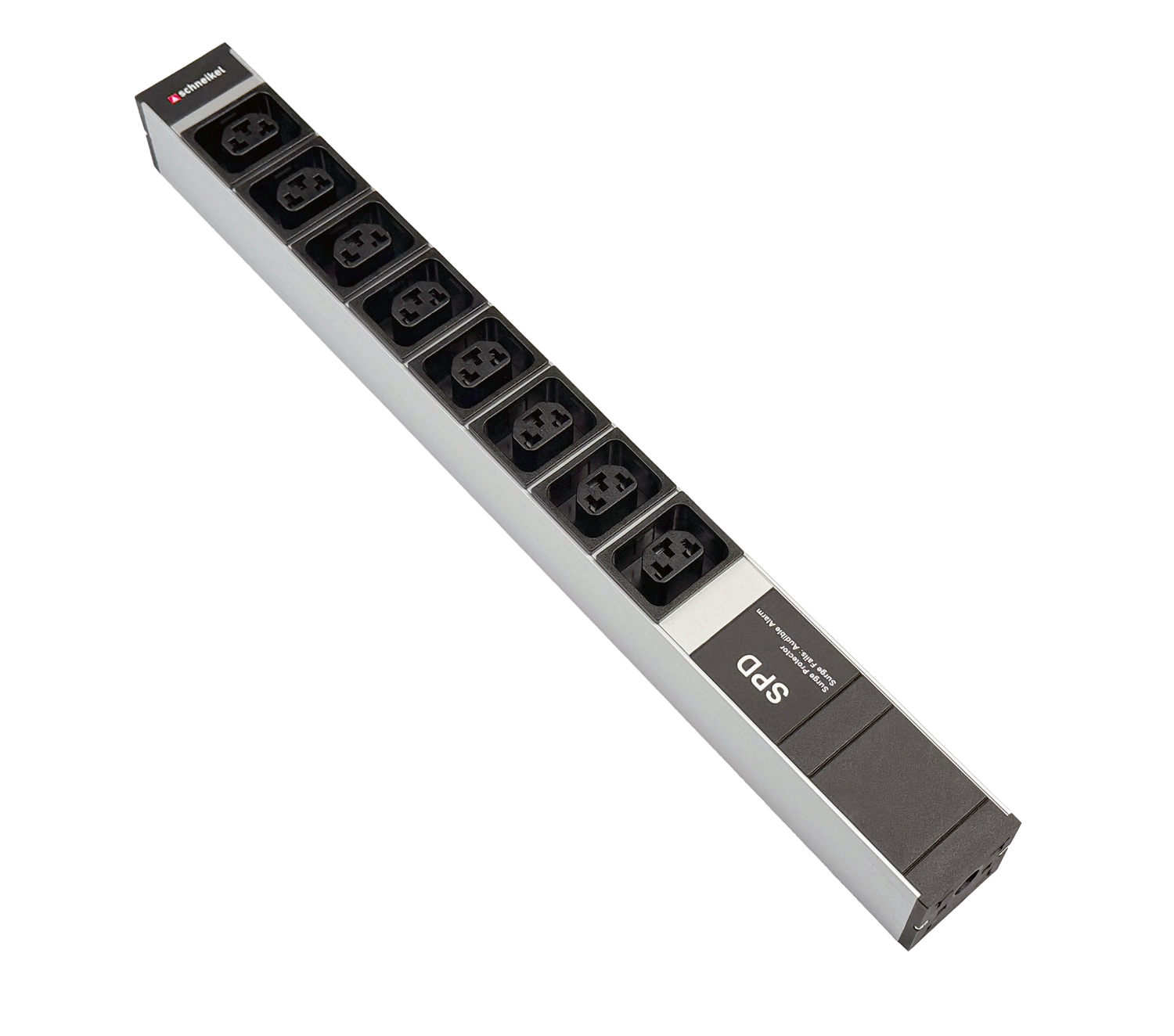 Steckdosenleiste 19" 1HE, 8 x IEX (C13/C19 Combo) schwarz, Überspannungsschutz