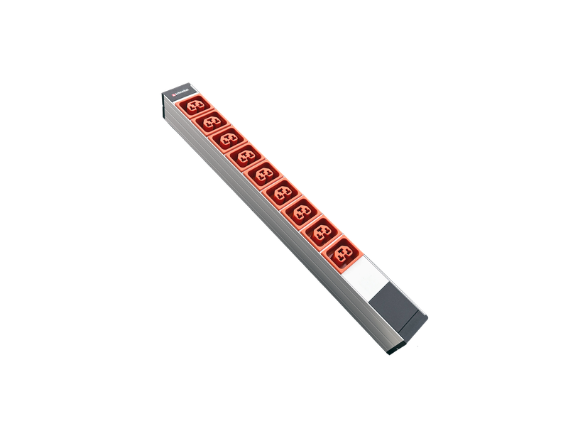 Steckdosenleiste 19" 1HE, 9 x IEX (C13/C19 Combo) orange