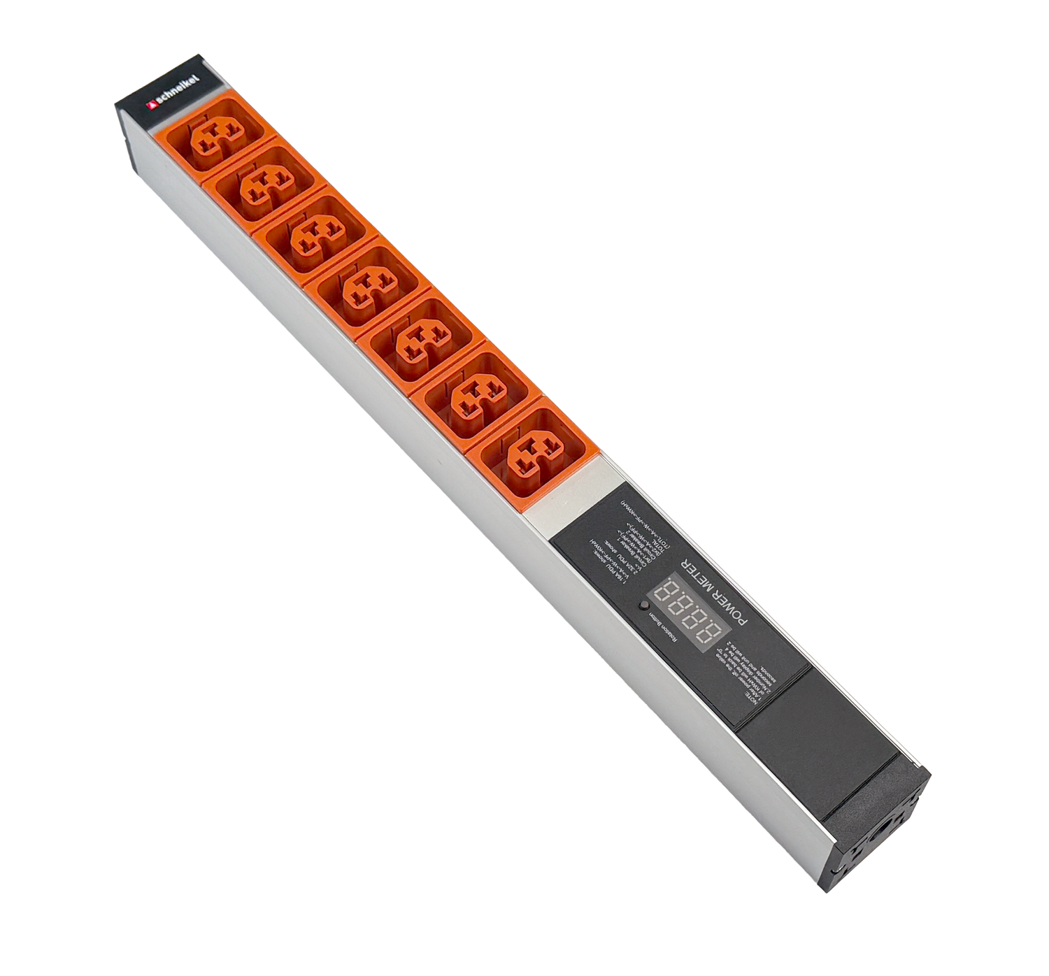 Steckdosenleiste 19" 1HE, 7 x IEX (C13/C19 Combo) orange, Power Meter