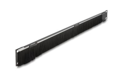 19" Blindplatte 1HE, schwarz mit Kabeldurchführung offen