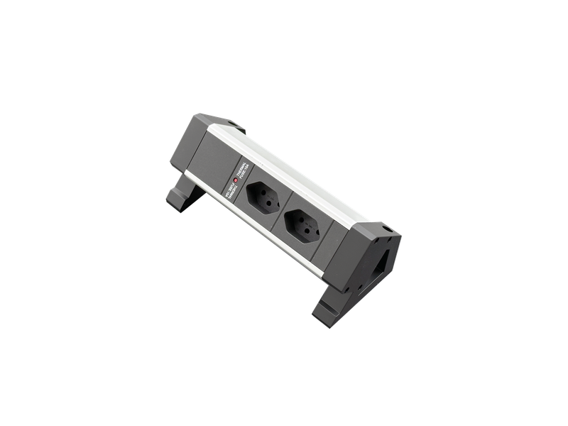 PDU Desk-Mountain, 2 x T13 schwarz, Thermal Fuse 10A