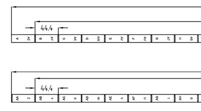 HE Bezeichnungsstreifen A-AZ (54HE), von oben nach unten, schwarzer Hintergrund, weisse Schrift