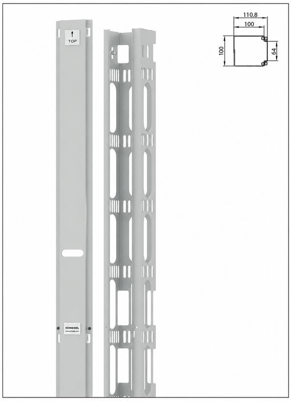 Vertikaler Kabelmanager, 42HE, 100x111mm, RAL7035