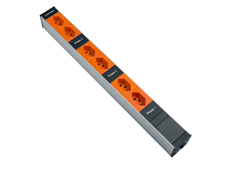 Steckdosenleiste 19" 1HE, 6 x T23 orange, 3-Phasig