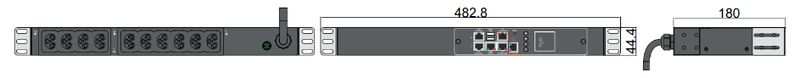 PDU PIM 44.4x160mm, 10 x IEX (C13/C19 Combo), schwarz