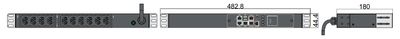 PDU PIM 44.4x160mm, 10 x IEX (C13/C19 Combo), schwarz