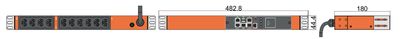 PDU PIM 44.4x160mm, 10 x IEX (C13/C19 Combo), orange