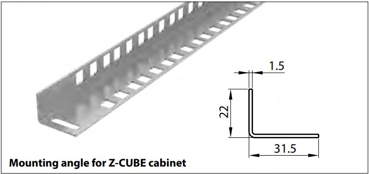 19'' Montageschienen zu Wandgehäuse Z-Cube, 21HE
