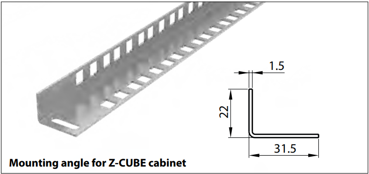 19'' Montageschienen zu Wandgehäuse Z-Cube, 12HE
