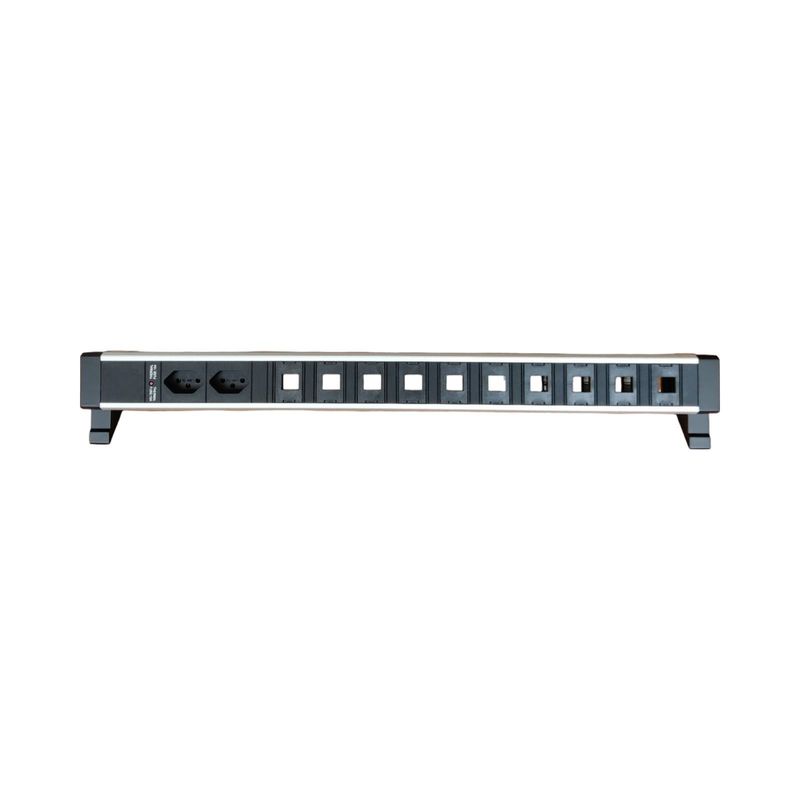 PDU Desk-Mountain, 2 x T13 schwarz, 4 x LC Duplex, 6 x RJ45, Thermal Fuse 10A