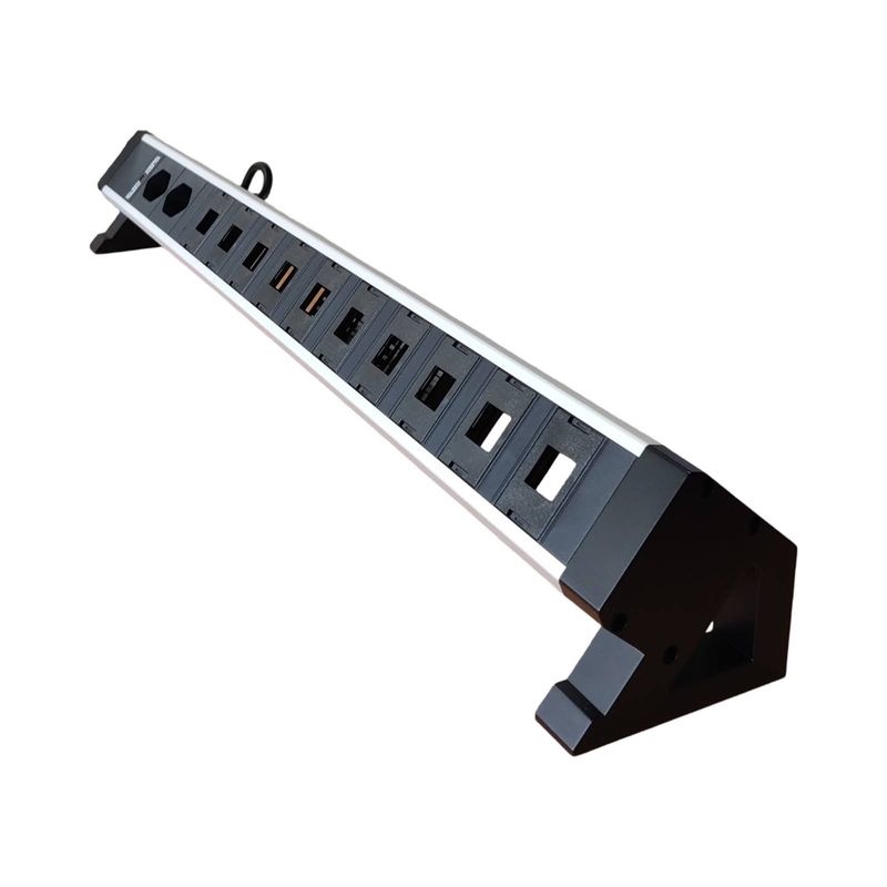 PDU Desk-Mountain, 2 x T13 schwarz, 4 x LC Duplex, 6 x RJ45, Thermal Fuse 10A