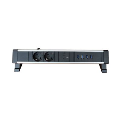 PDU Desk Mountain, 2 x Schuko schwarz, 4-fach USB-HUB 3.0, USB C+C