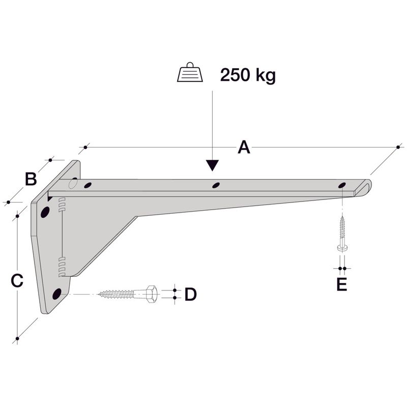 Wandmontagekit für 600mm Tiefe